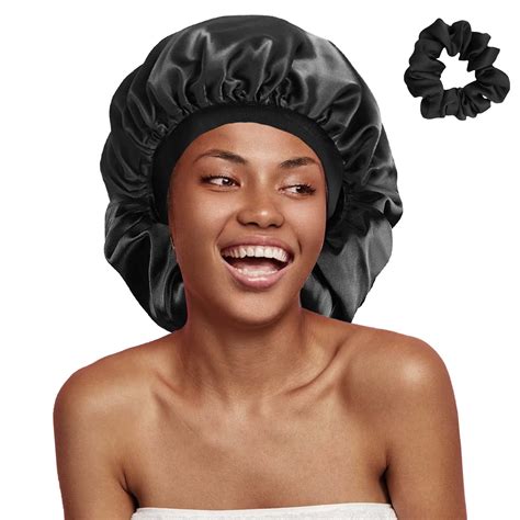 KOMIDK Silk Satin Bonnet,16.8 inches Large Satin Bonnet Hair Bonnet
