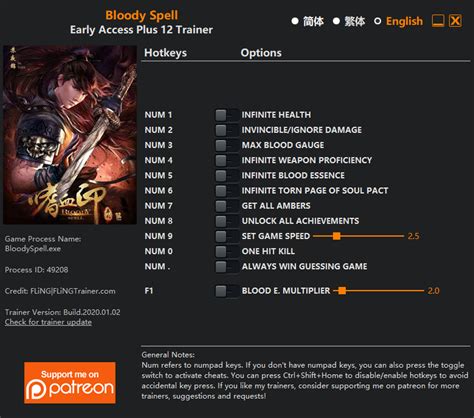 Bloody Spell Trainer - FLiNG Trainer - PC Game Cheats and Mods
