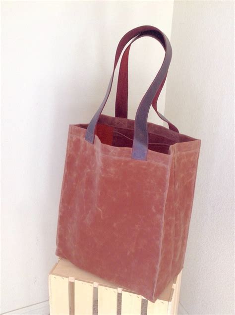 Waxed Canvas Simple Tote Waxed Canvas Shopper - Etsy