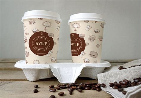 Coffee cup design for BUSHE bakery :: Behance