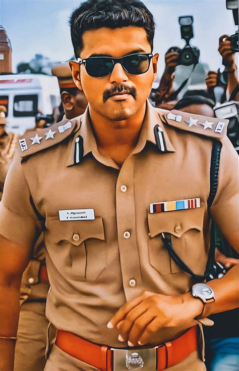 vijay  police uniform