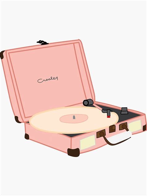 "Vintage Pink Record Player" Sticker by courtneygraben | Redbubble ...