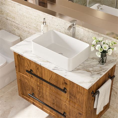 21"x14" Bathroom Ceramic Vessel Sink - Elegant Design With Low Water