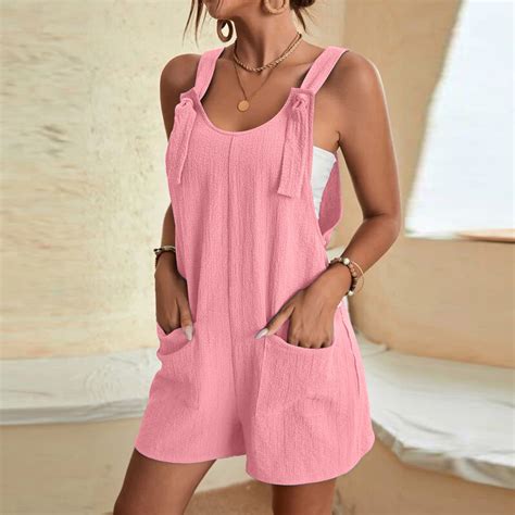 Dealovy Jumpsuit Shorts for Women Sleeveless Wide Leg Rompers Casual