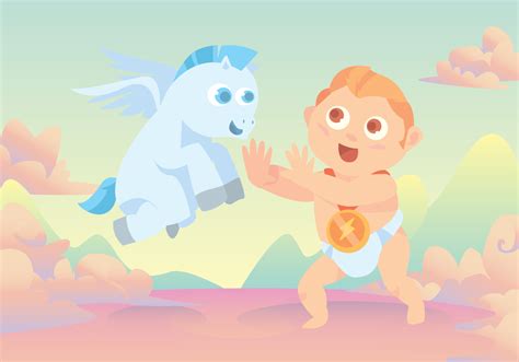 Baby Hercules and Pegasus Vector 139237 Vector Art at Vecteezy