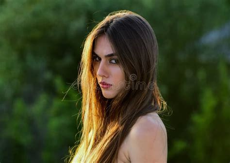 beautiful girl posing nude beach stock   royalty