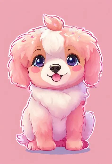 Desenho Do Cachorrinho Rosa - Cachorro rosa bonito, fundo branco, Estilizado, desenho , corpo inteiro ...