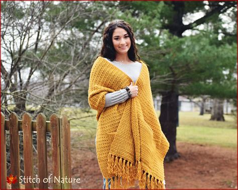 Crochet PATTERN the Pason Pocket Shawl Pattern Pocket Wrap - Etsy Canada