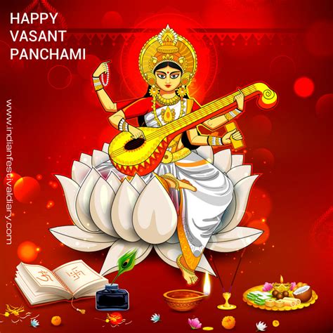 Saraswati Puja, Vasant Panchami Greetings 2024 | Indian Festival Diary