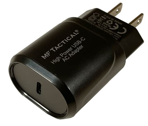 High Power AC Adapter for USB-C Powered Flashlights - MF Tactical