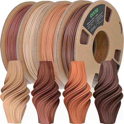 OVV3D Wood 3D Printer Filament Bundle - Wood PLA Filament 1.75mm, 200g ...