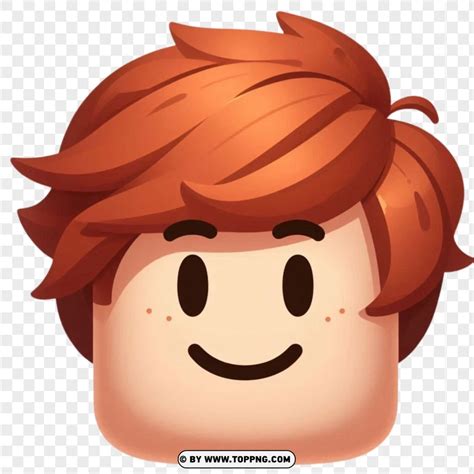 Roblox Face PNG With Auburn Hair | TOPpng