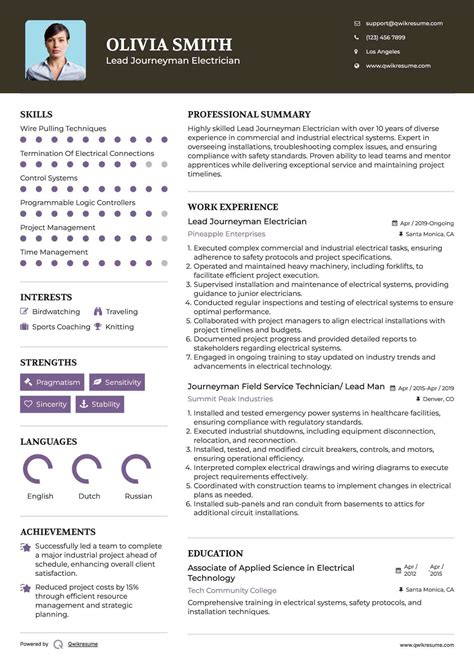 10+ Journeyman Electrician Resume Samples & Templates for 2026