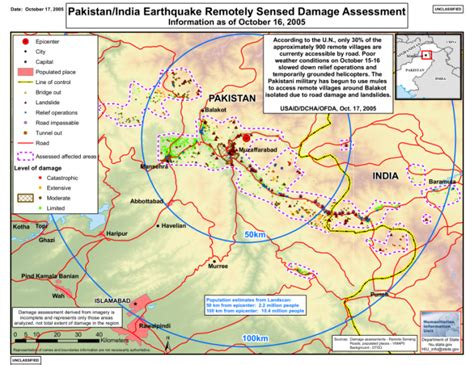 Pakistan/India earthquake remotely sensed damage assessment (16 October 2005) - India | ReliefWeb