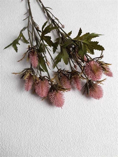 Artificial Sea Holly Artificial Thistle Pink Sea Holly Pink | Etsy