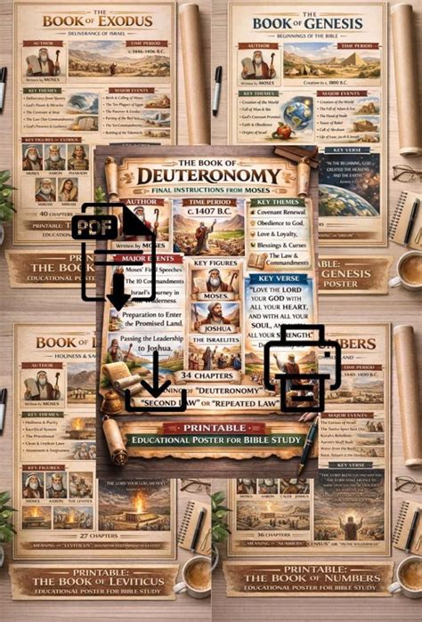 Books of Moses Bible Study Guide, Genesis-deuteronomy Summary