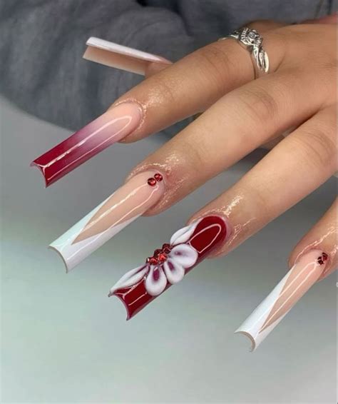 Red Square Shaped Long Acrylic Nails of all time Learn more here!