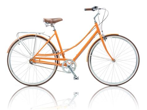 Premium Photo | Stylish female orange bicycle isolated on white