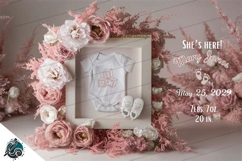 Sweet Surprise: Baby Girl Announcement Graphic by Sunny Jar Designs ...