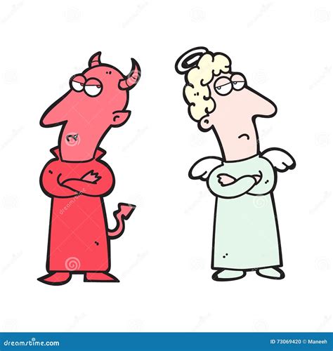 Cartoon angel and demon stock illustration. Illustration of angel
