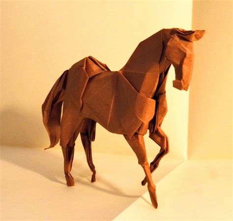 Origami horse, folded by me from a square of paper, no cuts or glue : r ...