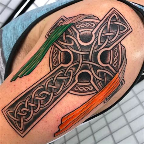 Irish Flag Cross Tattoos