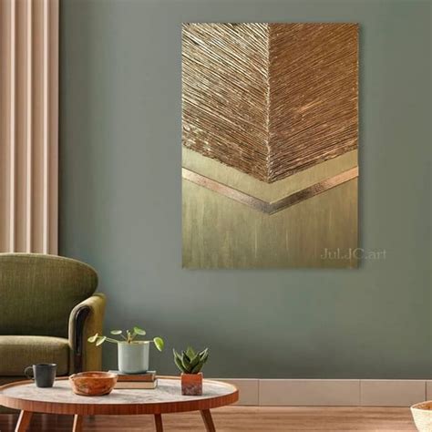 Gold Abstract Wall Art Golden Wall Decor Textured Painting O - Inspire ...