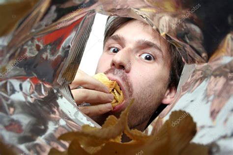 eating chips stock photo  jazavac