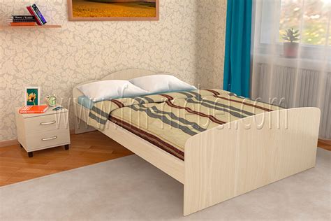 Кровать Эконом в Беленом дубе 1400х2000 с матрасом купить в ФМ Мебель ...