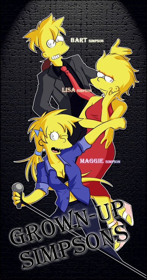 Grown Up Simpsons (Bart, Lisa, Maggie) by Matsuri1128 on @DeviantArt