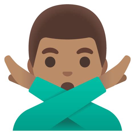 🙅🏽‍♂️ Man Gesturing No: Medium Skin Tone Emoji Meaning - From Girl ...