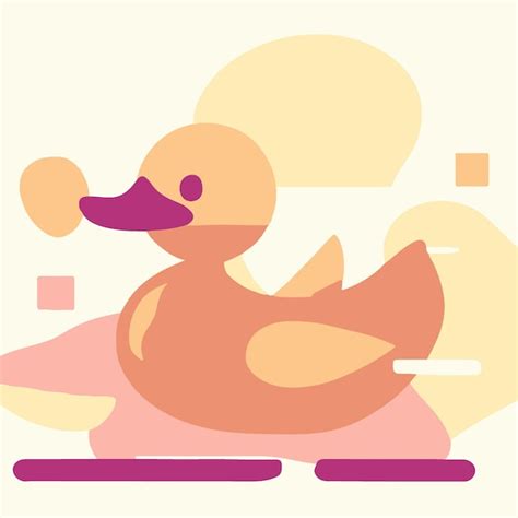 Premium Vector | Duck illustration with geometric template