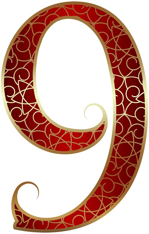 Number 9 Clipart Png Images Gold Number 9 9 Number Number 9 Png ...