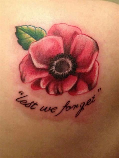 Poppy Tattoo Lest We Forget