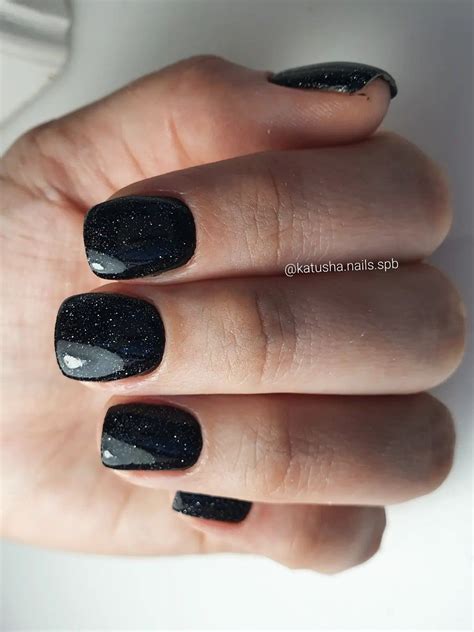 Черные блестящие ногти. | Nails, Beauty