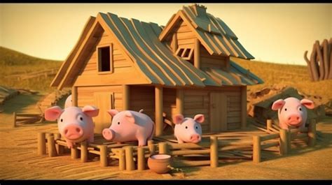 Premium AI Image | A scene from the movie the three pigs