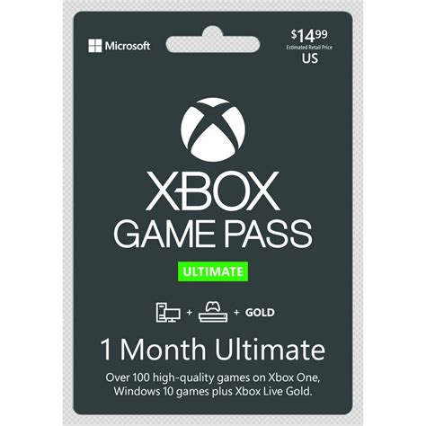 Xbox Game Pass Ultimate 1 Month Sub Card (game Pass + Live Gold ...
