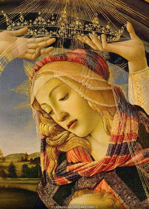 Botticelli,Sandro.The Madonna, detail from the Coronation of Madonna ...