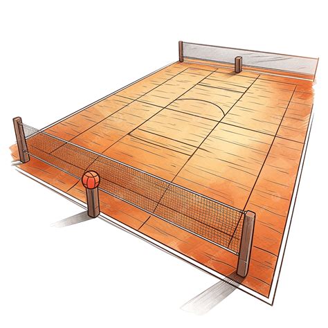 Cancha De Voleibol De Dibujos Animados Pegatizas De Voleibol De