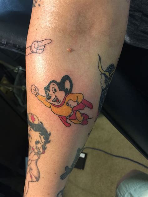 Mighty Mouse on my sleeve | Mouse tattoos, Tattoos, Tattoo designs