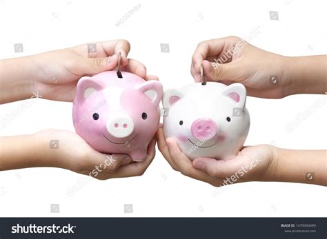 Saving Money Two Kids Holding Putting Stock Photo 1479943499 | Shutterstock