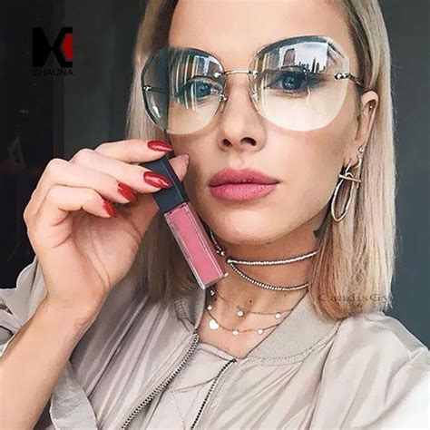Купить SHAUNA Классические женские солнцезащитные очки без оправы ...