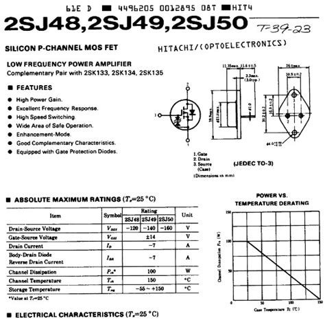 2SJ48, 2SJ49, 2SJ50 Datasheet - Circuit Scheme