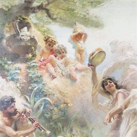 Konstantin Egorovich Makovsky - 'Happy Arcadia' large mythological oil ...