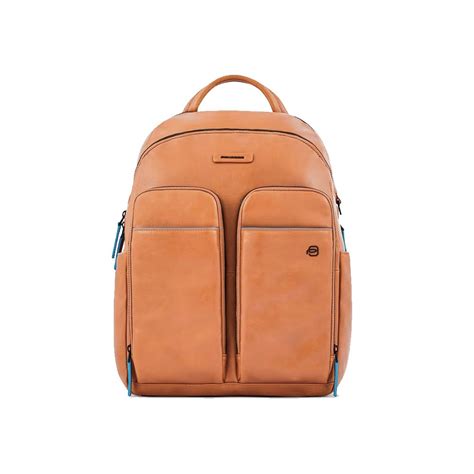 Leather backpack, Piquadro, model CA5574B2V / SA, in leather color,