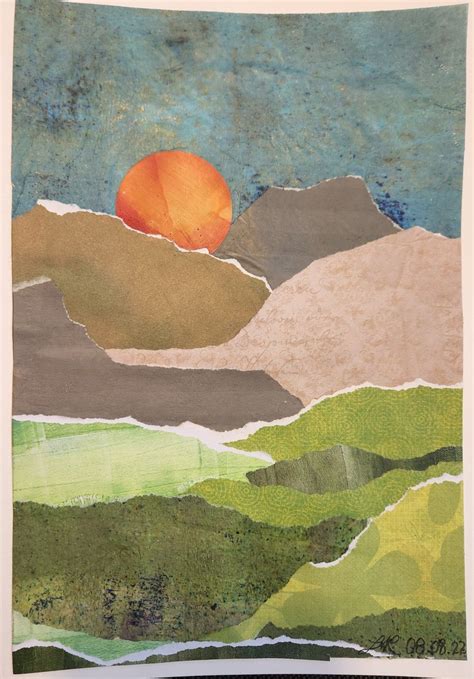 abstract landscape collage art
