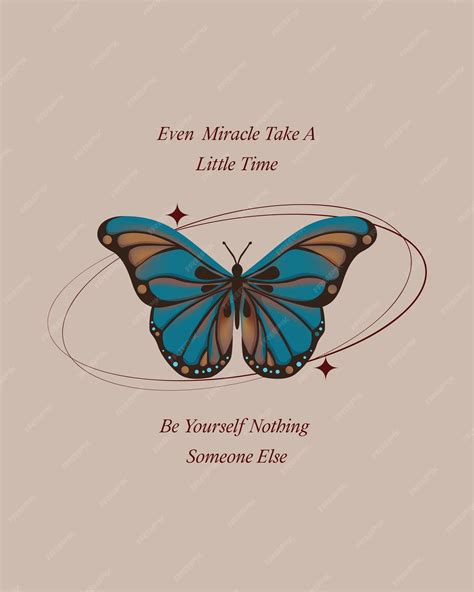 Premium Vector | Inspirational quote miracle butterfly cute slogan text