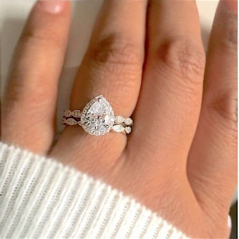 elegant wedding ring set  woman cubic zirconia vintage bridal engag
