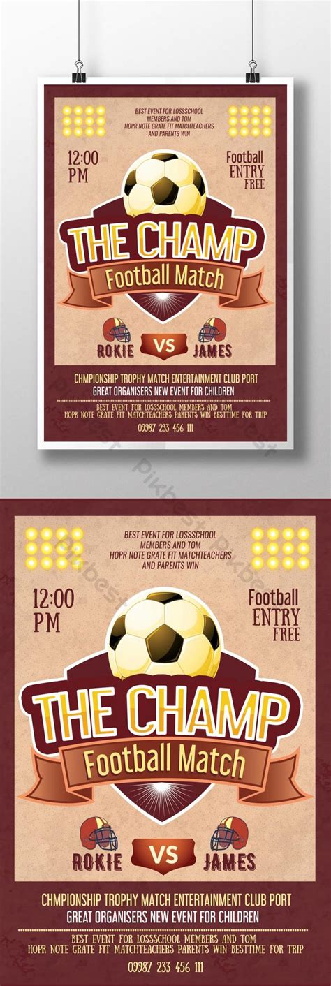 Championship Football Game Poster Template | PSD Free Download - Pikbest