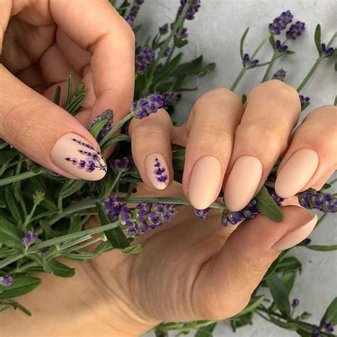 Маникюр с лавандой фото_58 | Flower nails, Manicure, Nails